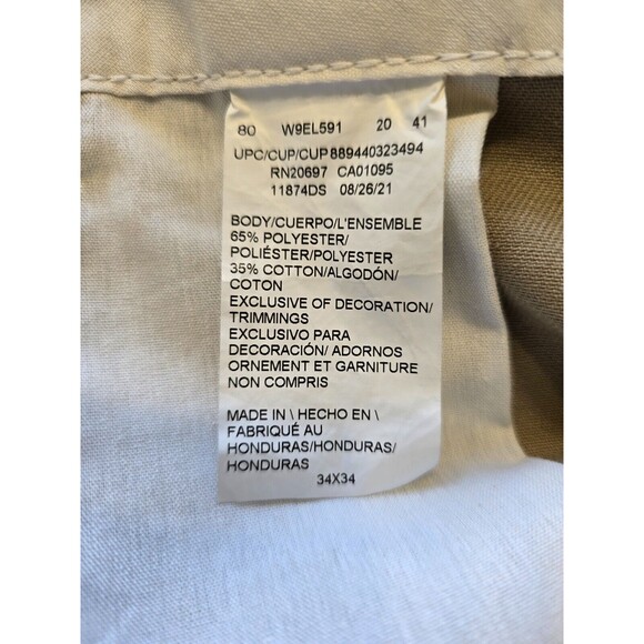 874 Original Fit Khaki Dickies Work Pants Men Size 34 x 34 Flex - Picture 7 of 8